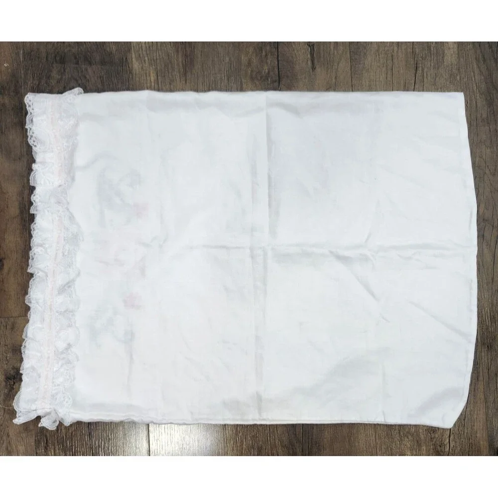 Vintage Pillow Sham Hand Embroidered 30x22